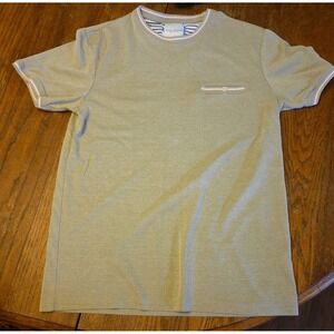 Denim And Flower Ricky Singh Men's Small Tan Beige Short Sleeve‎ T-Shirt Pocket